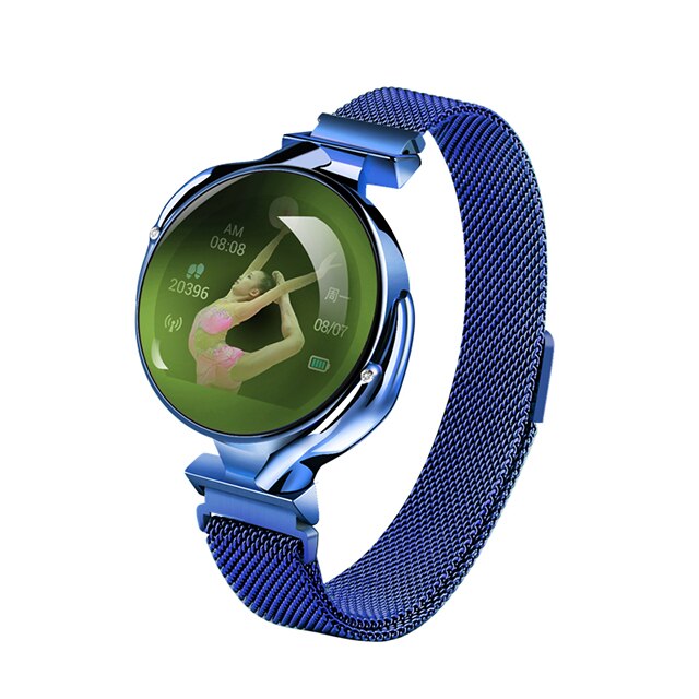Women Smart Watch Waterproof Heart Rate Blood Pressure Monitor Smartwatch For Ladies Watch Bracelet: Blue