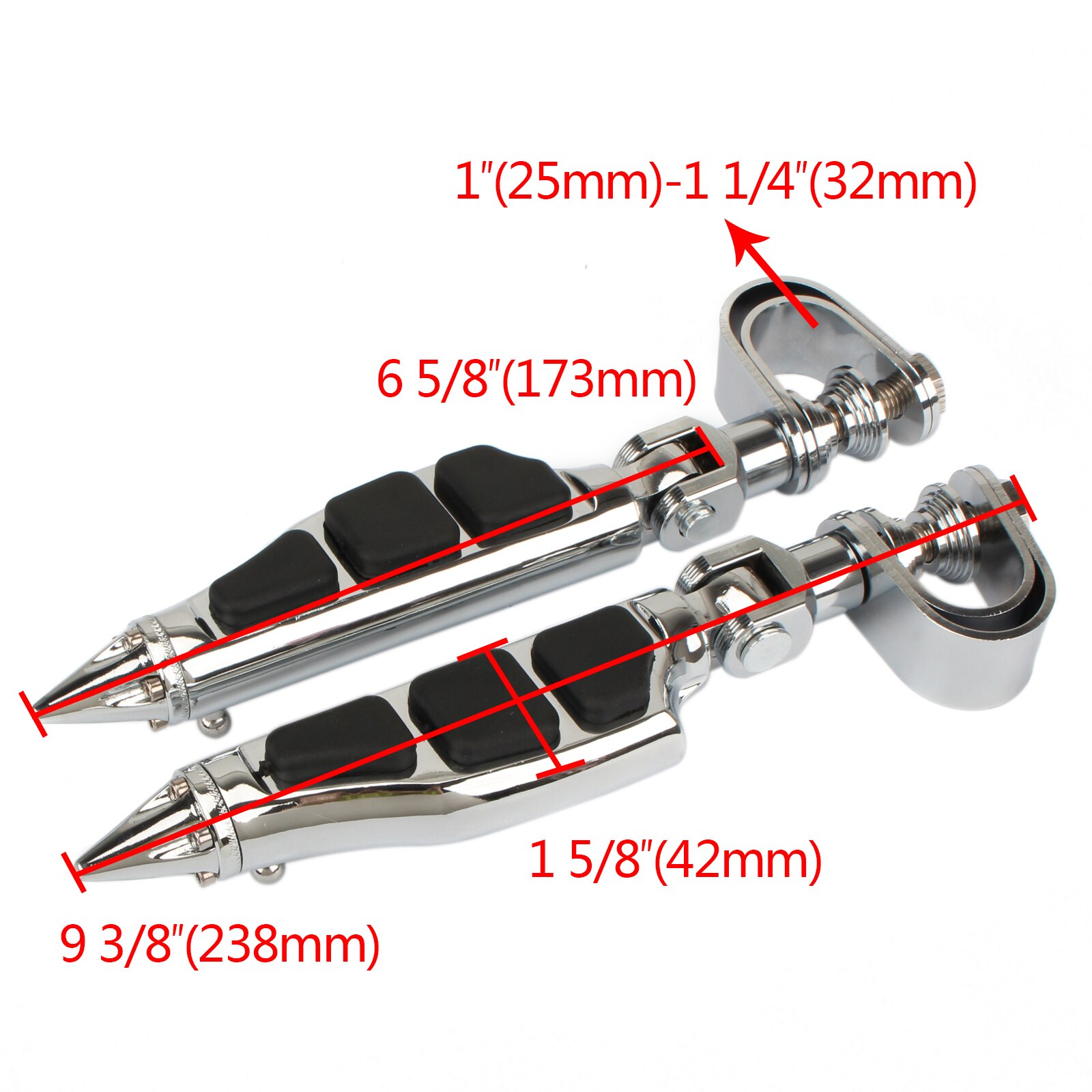 1 Pair Motorcycle Foot Pegs Footrest Clamp Mount Highway Pegs Engine Crash Bars Guard For Harley Sportster Dyna Chopper