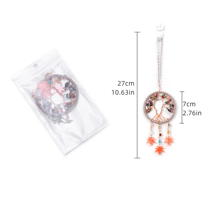 Cristalli Acchiappasole per auto Ornamenti appesi Pietre naturali artigianali Ghia Albero della vita Acchiappasogni Decorazioni per la casa nordica: Grigio chiaro