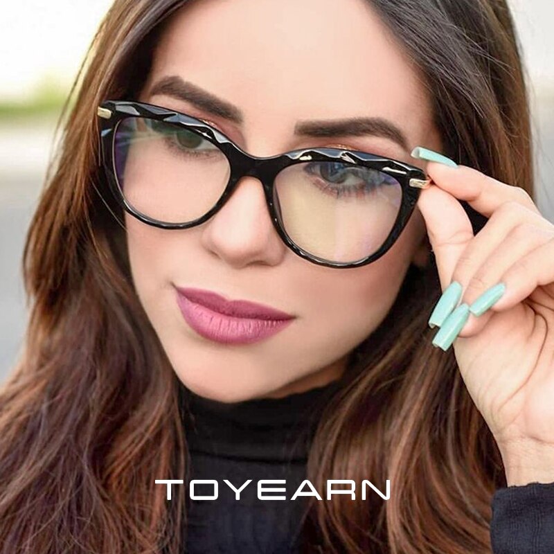 Brand Sexy Dames Cat Eye Bril Vrouwen Transparante Glazen Crystal Frame Voor Vrouwelijke Trendy Optische Bril