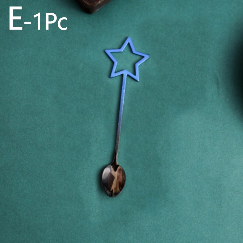 Creatieve Gradiënt Ster Vorm Roestvrij Stalen Lepel Ijs Thee Dessert Lepel Familie Of Restaurant Gebruik Servies Keuken Suppli: E