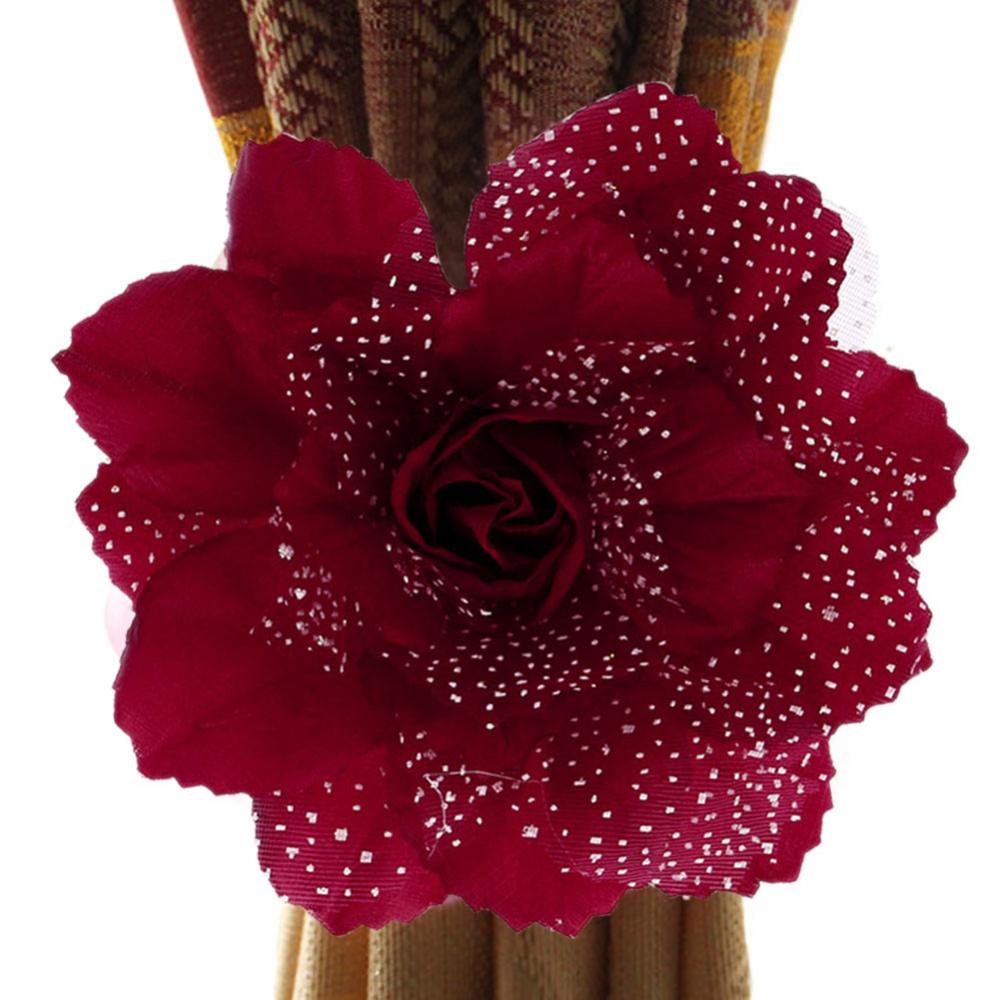 Zijden Pioen Bloem Gordijnband Gordijn Clip Gordijn Houders Vastbinden Achterkant Gesp Clips Opknoping Stropdas Achterkant Gordijn Home Decor