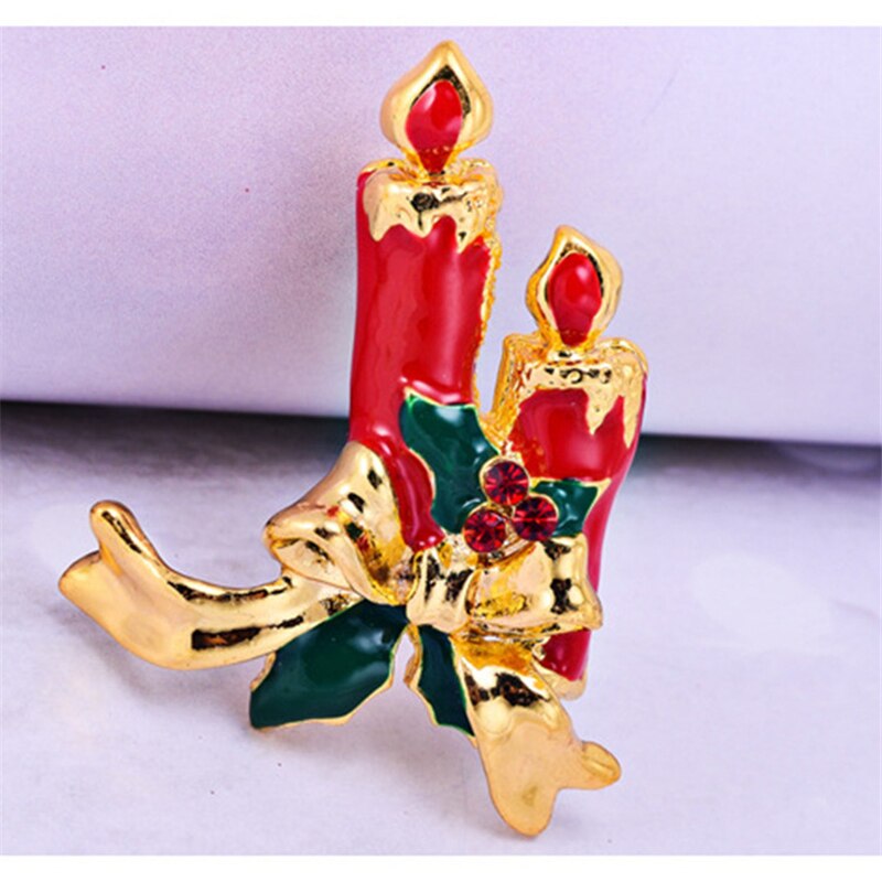Mode Strik Kerst Kaars Broches Voor Vrouwen Goedkope Vintage Broches Boeketten Pak Reversspeldjes Klant Acryl Brosh