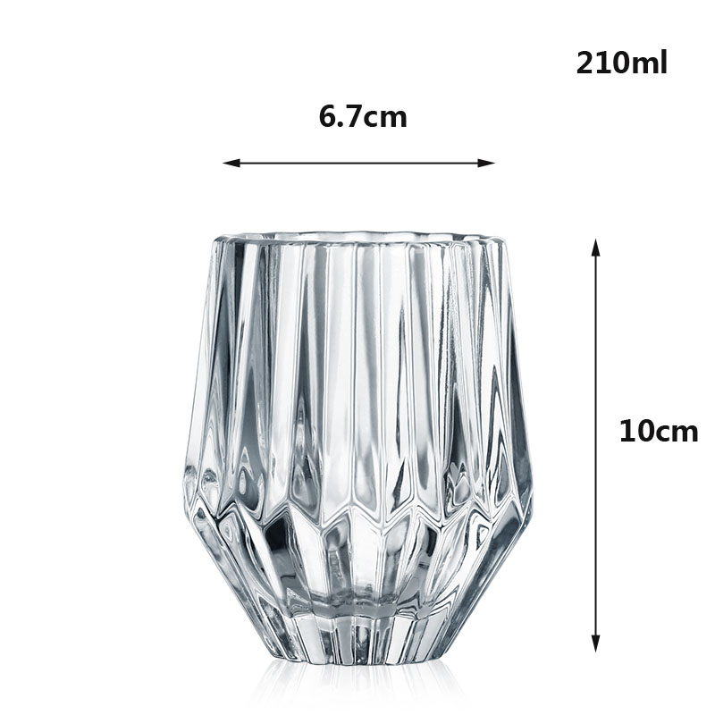 Retro loodvrij Kristal glas Cups Kleurrijke glas Whisky Glas Hoge Capaciteit Bier Glas Wijn Beker Bar Hotel Party drinken ware: Transparent 210ml