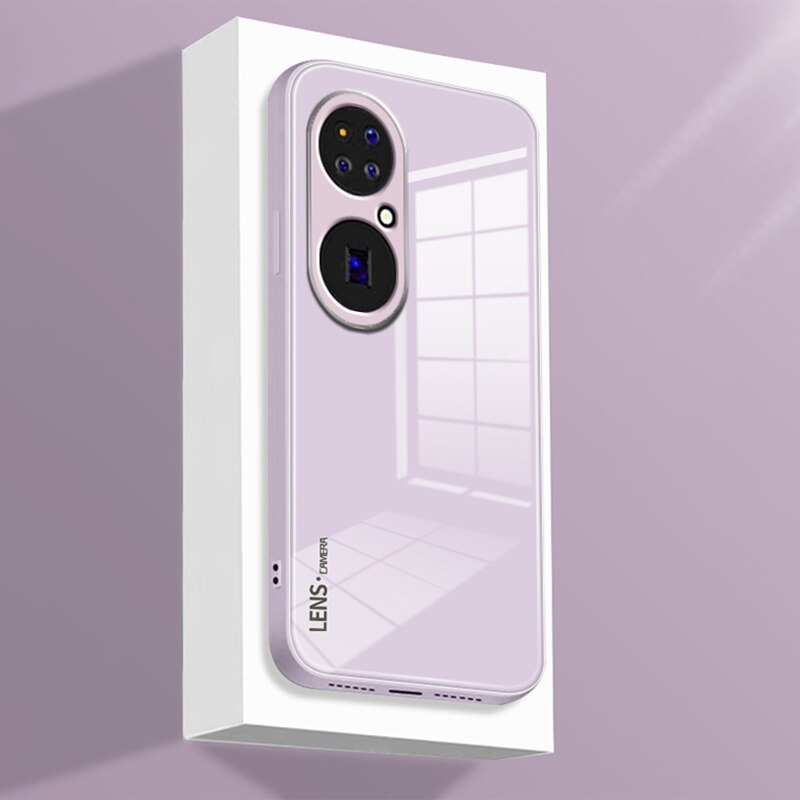 Originale schutzhülle aus gehärtetem glas für huawei  p50 Profi, weiche silikonkanten, robuste rückseite, schutzhülle für das  p 50 p50 Profi 360: Huawei  p50 Profi / Lila