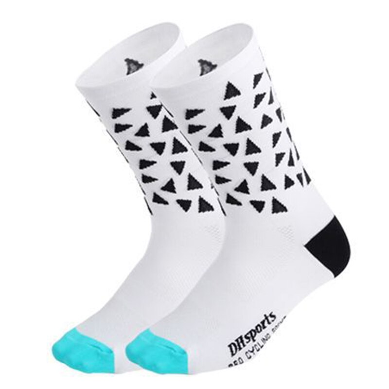 Bicycle Cycling Socks Breathable MTB Road Bike Men Women Stocking Durable Summer Coolmax Riding Socks 39-46 BC0362: White