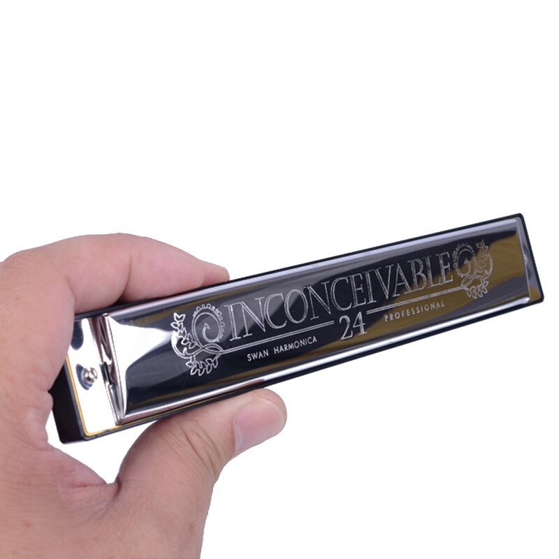 Swan SW24-4 trémolo Harmonica 24 trous, 48 tons de clé C avec boîte noire