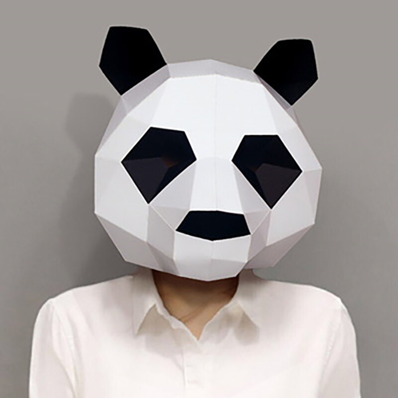 Mascarilla de papel moldeado de Origami, máscara facial completa hecha a mano, creativa, divertida, para fiestas de baile, accesorios de cámara, Juguetes
