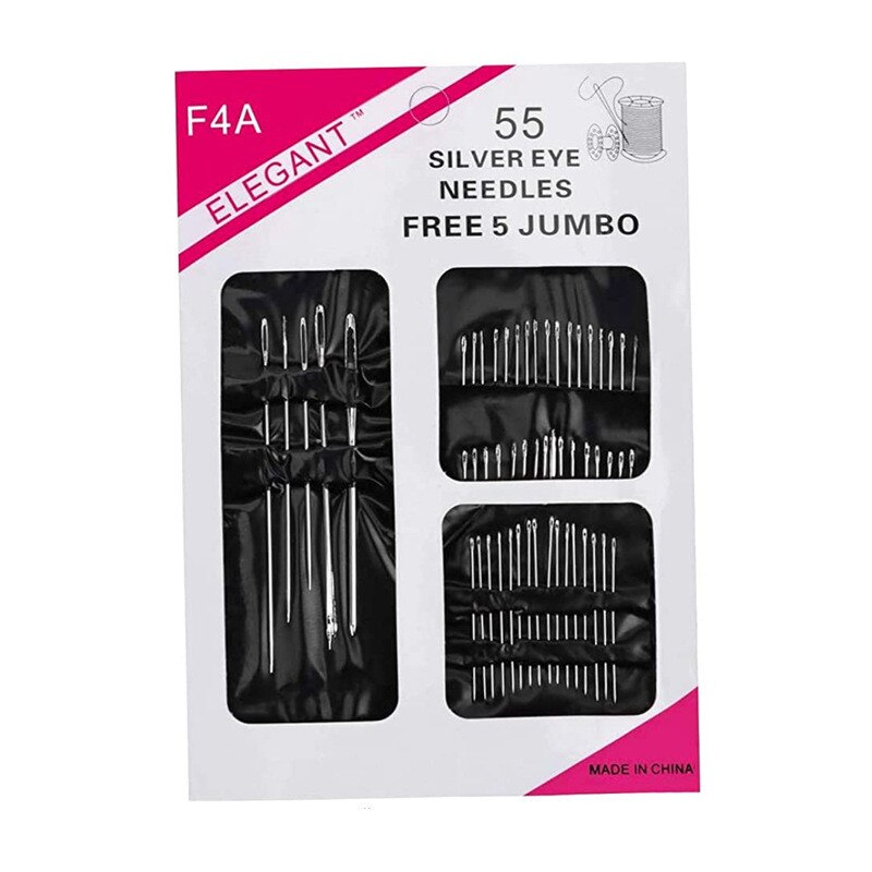 55 -teiliges set nähnadeln aus edelstahl, handstichwerkzeug, haushaltsnähzubehör in verschiedenen größen, diy-bastelbedarf