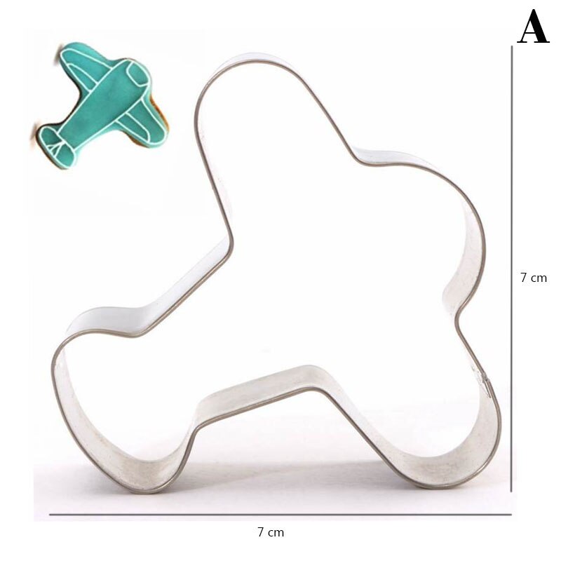 Airplane Ship And Train Cookie Tools Cake Stencil Kitchen Cupcake Decoration Template Mold Cookie Coffee Stencil Mold Baking: A