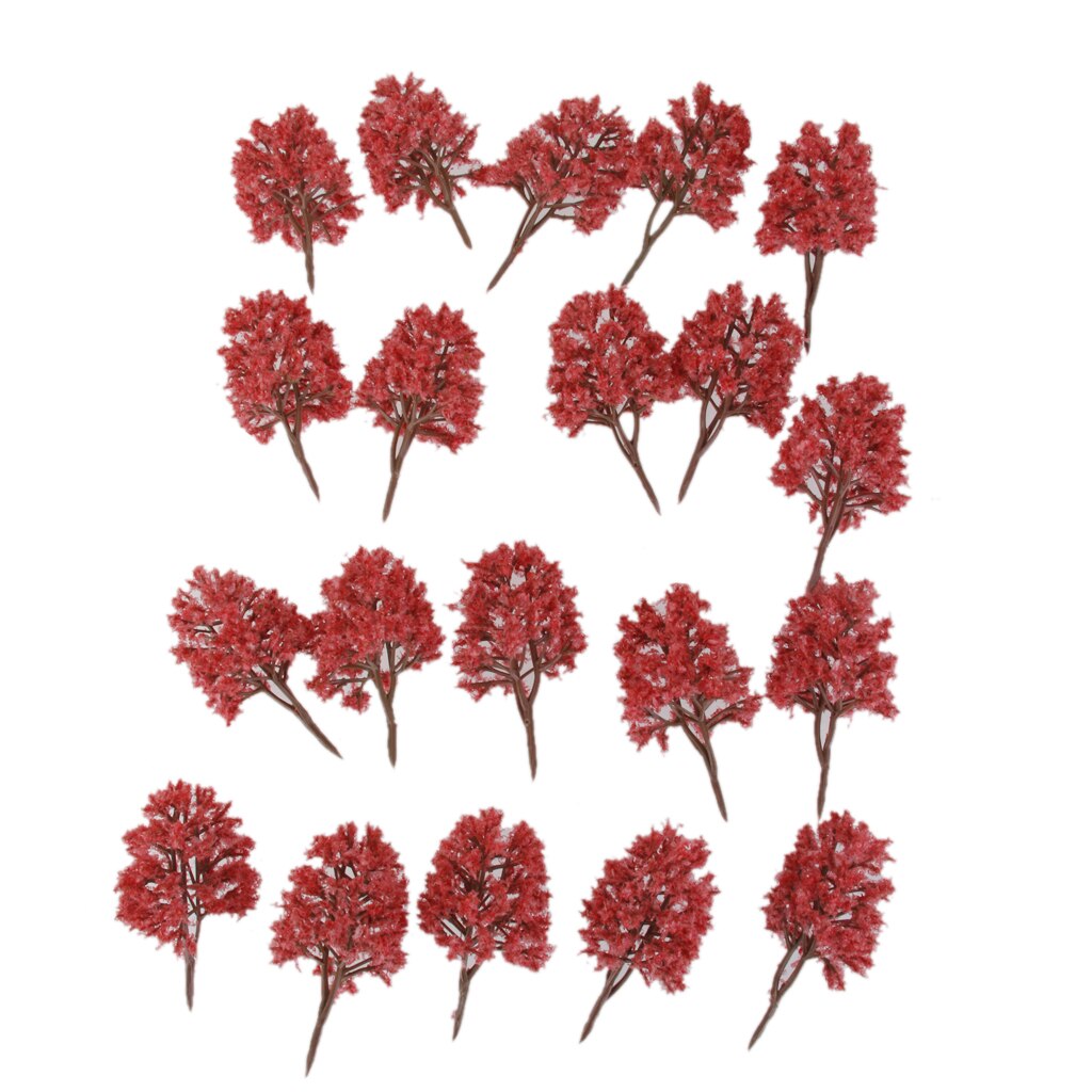 40 Pieces 8cm 1:150 N Scale Plastic Model Trees Railroad Landscape Scenery model trees to decorate building model, roadway,: Option4  20pcs