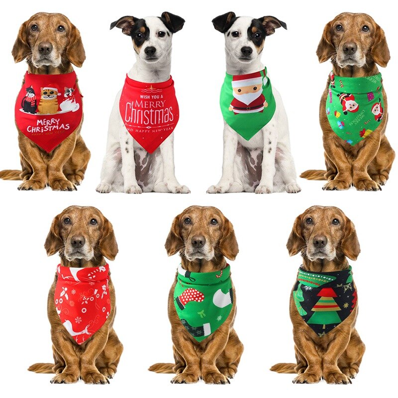 Haustier Waschbar Schal Taschentücher Lätzchen Pflege Zubehör Weihnachten Hund Bandana