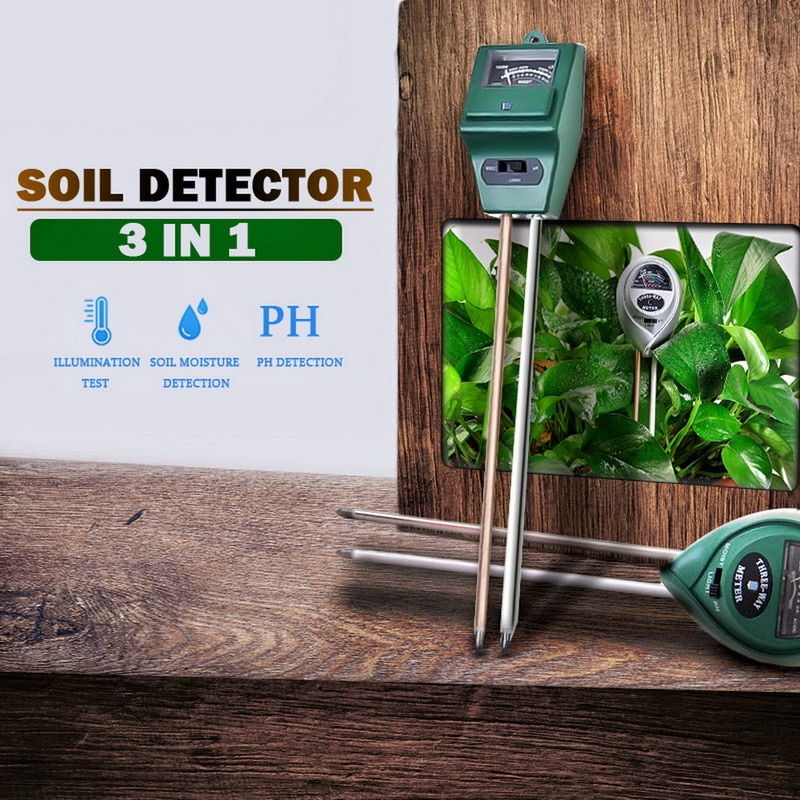 3 IN 1 Digital Soil Moisture Sunlight PH Meter Tester for Plants Flowers Acidity Moisture Measurement Garden Tools Soil water