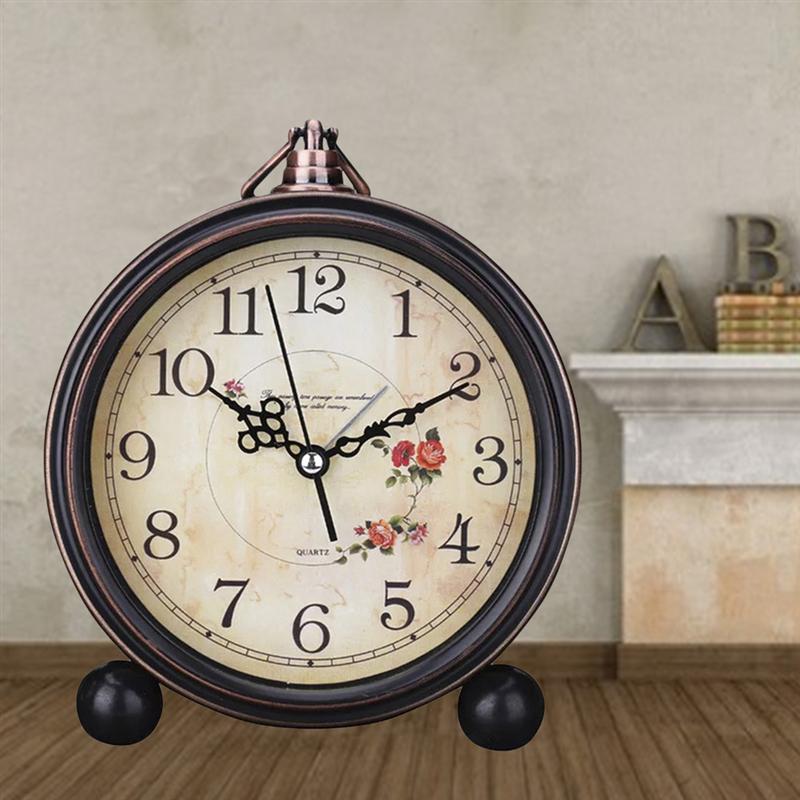 1Pc Decoratieve Retro Silent Antieke Vintage Stijl Non-Tikkende Wekker Desk Wekker Voor Home