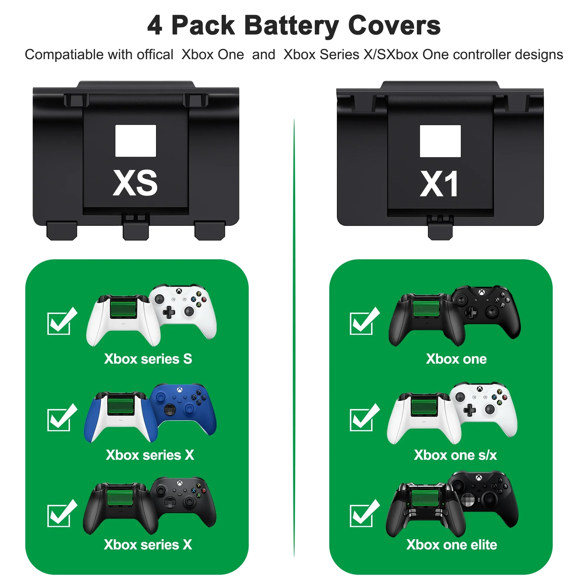 BEBONCOOL B100 2x4800mWh Batteria ricaricabile per Xbox Series X/S/Xbox One S/X Batteria controller con cavo di ricarica