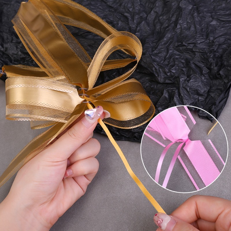 5/1 Uds. de flores para coche, cintas con lazo para boda, embalaje envolvente, suministros para eventos de cumpleaños y Día de San Valentín, decoración de San Valentín