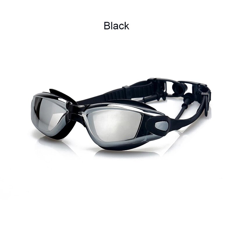 Nowy regulowany gogle gogle pływackie anty-mgła ochrona UV dla dzieci wodoodporny silikonowy lustrzane okulary pływackie: czarny