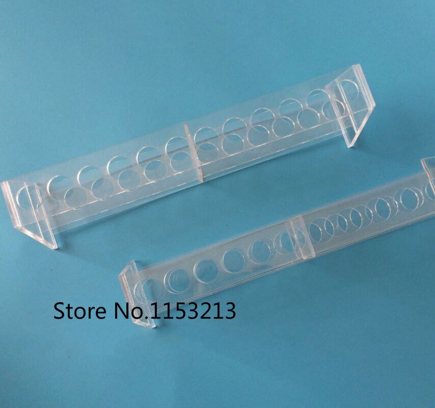 50ml * 12-Holes organic glass test tube rack 12 vents rectangle transparent Plexiglass colorimetric tube rack diameter 26mm