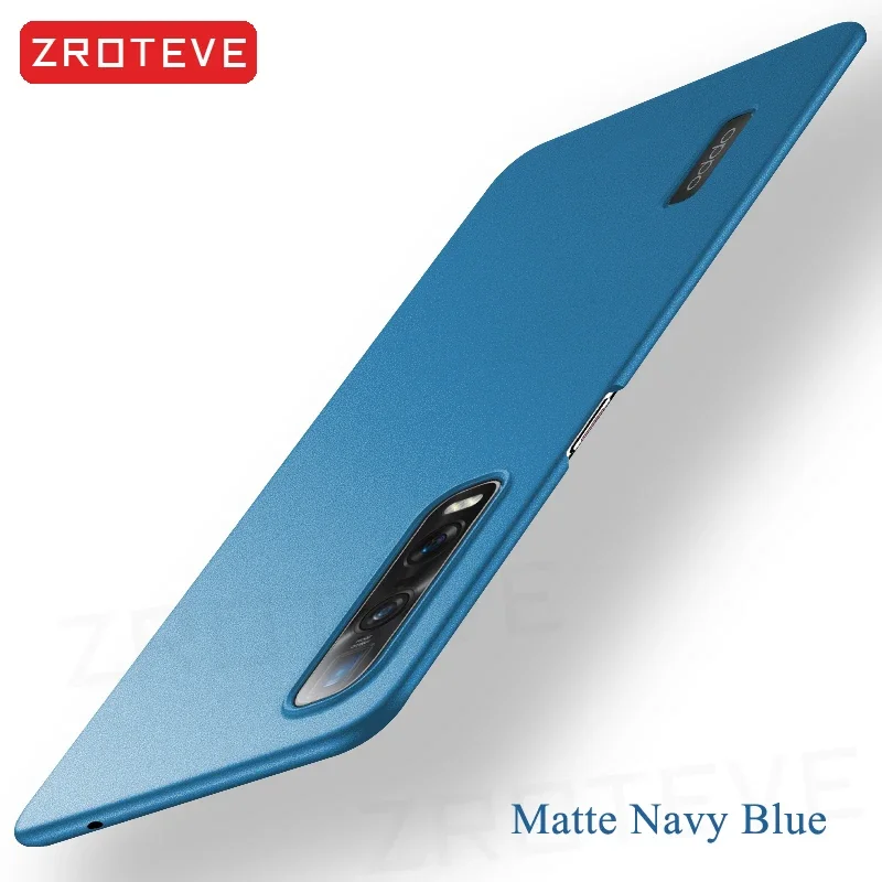For Find X2 Pro Case ZROTEVE Slim Matte Hard PC Cover For Oppo Find X5 Pro X3 Neo FindX2 FindX3 Lite FindX5 Global Phone Cases: Plastic / Navy Blue