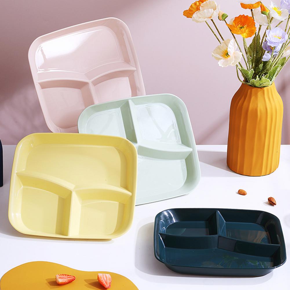 Compartment Plate For Food PP Dinner Plates Dinnerware Dining Plate Serving Dishes Cake Tray Kitchen Plates