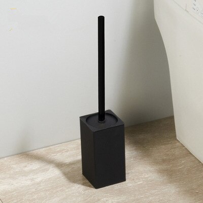 Porte-brosse de toilette mural Vertical doré avec brosse de toilette en acier inoxydable bross304 Kit de nettoyage de brosse de toilette noir Nickel: black 1