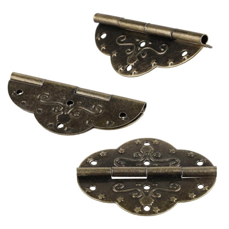 Antique Retro Hinges with Screws for Cabinet Door Cupboard Jewelry Box Wood Box