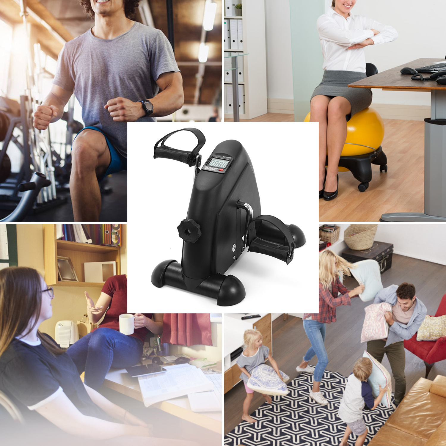 Mini indendørs cykel cykel stepper lcd display pedal stepper træningsmaskine løbebånd ttraining apparater til hjemmekontor gym