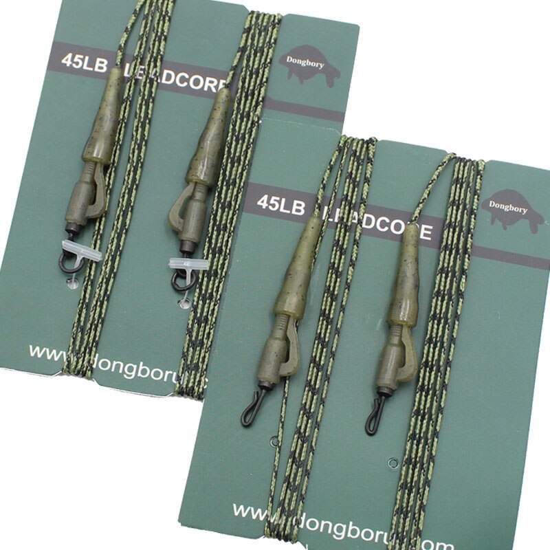 100cm Camo Fluorocarbon Carp Fishing Lines With Carp Hook Lead Clips 12 Braided Leader Line Hair Rigs Fishing Accessories Kit