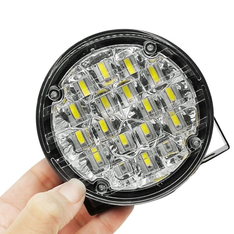 LED Round Car Driving Daytime Running Light 2X 12V 18 DRL Fog Lamp Bright White