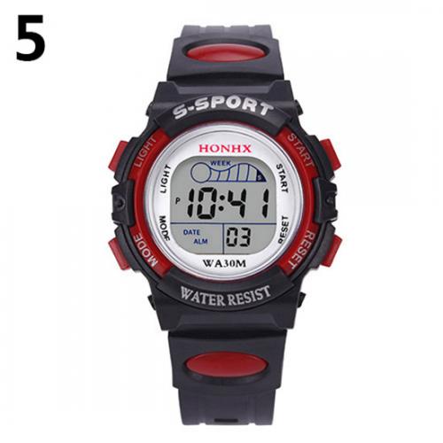 Relojes deportivos para mujer, esfera cuadrada Digital con reloj de pulsera, de , informal, resistente al agua: Rojo