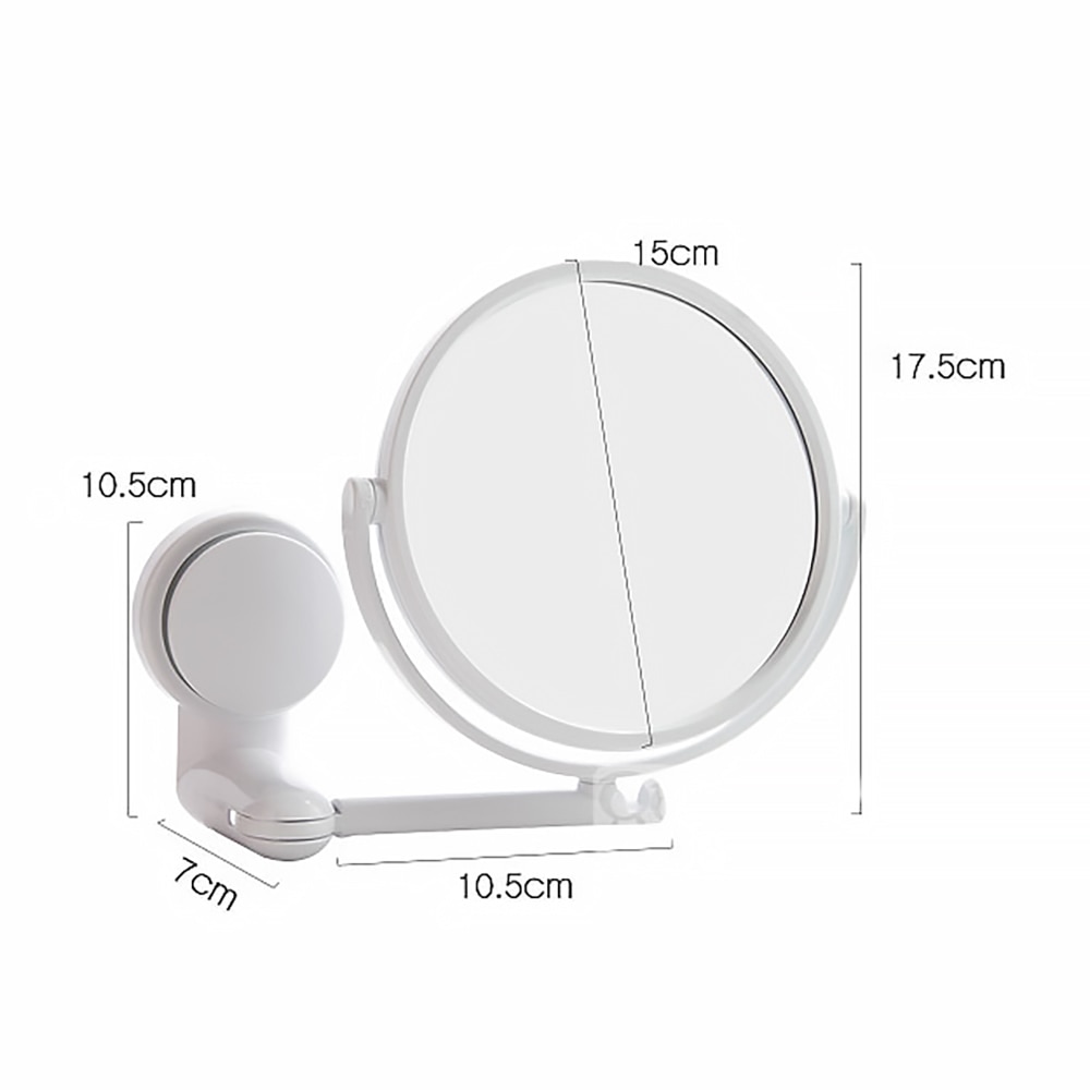 Folding Wall Mount Vanity Mirror Without Drill Swivel Bathroom Mirror Suction Arm Extend Double Side Cosmetic Makeup Mirrors