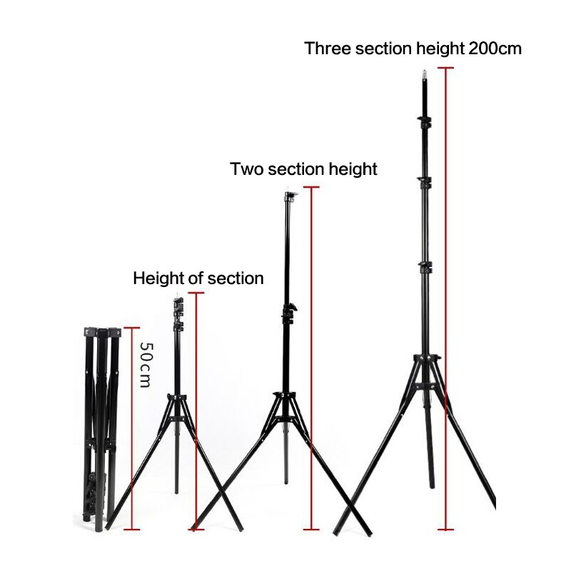 2M Photography Light Stand Foldable Heavy Duty Tripod Stand for Photo Studio Softbox Flash Reflector Lighting Background Stand