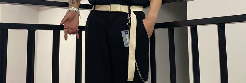7 farben Frauen Männer Paare Leinwand Gürtel Gürtel Schnalle Einstellbare Koreanische Japanischen Harajuku Stil Streetwear Bund 120cm: Aprikose Gürtel