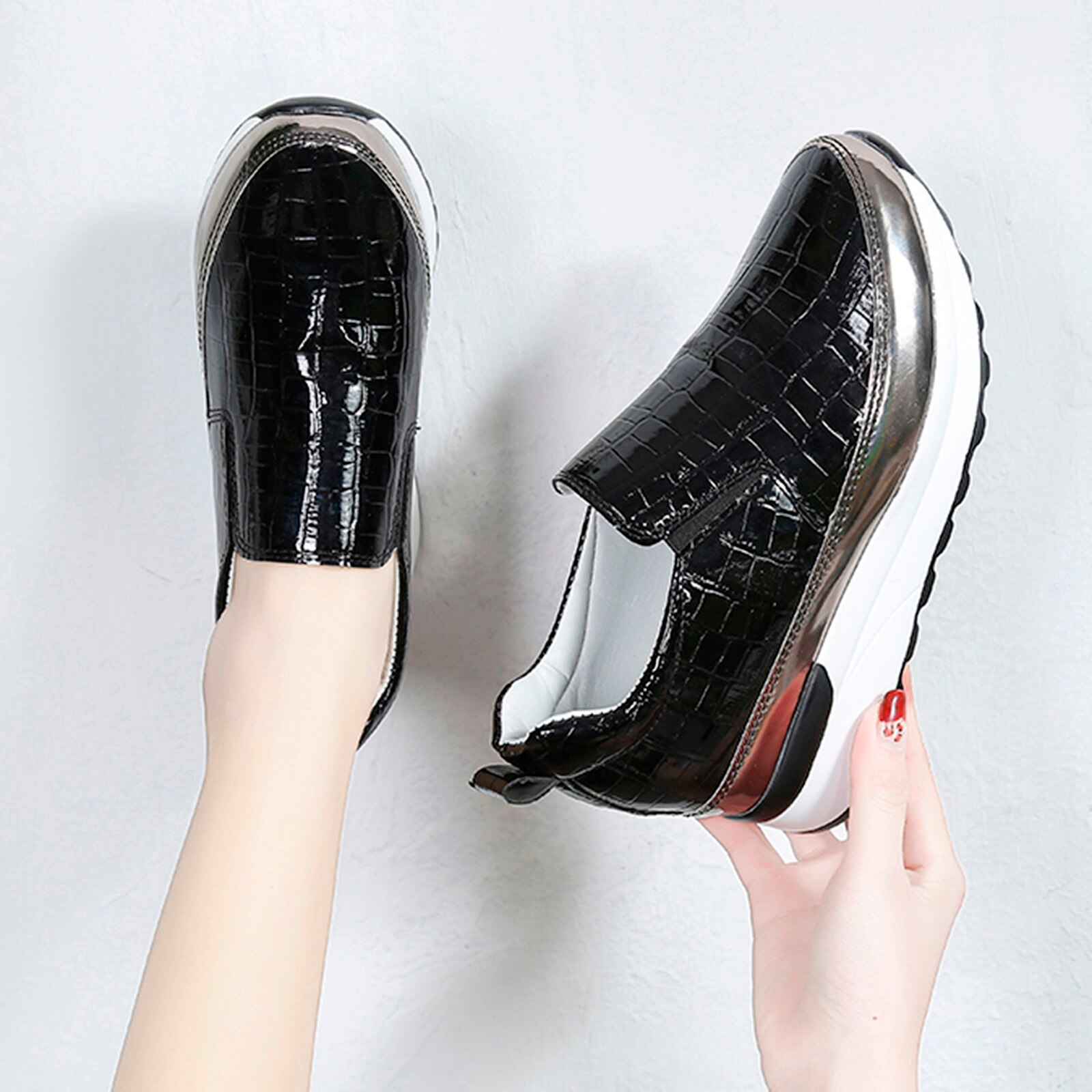 femmes baskets vulcanisé chaussures dames chaussures décontractées respirant Tennis maille chaussures plates grande taille Couple chaussures taille 35-43 #3