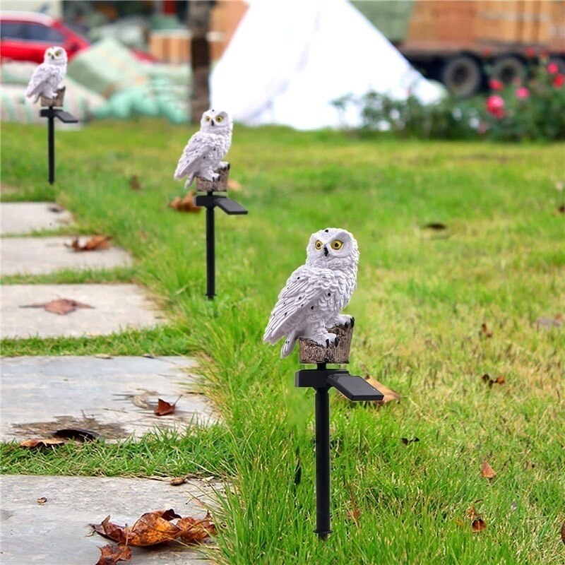 1Pc Waterproof Solar Power LED Light Garden Path Yard Lawn Owl Animal Ornament Lamp Outdoor Decor Garden Statues