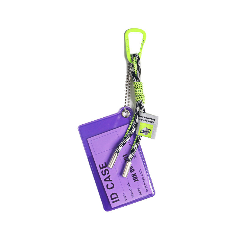 Card Holder Lanyard For Keys Fluorescent Color Key Chain Decorate Credential Holder: Silver