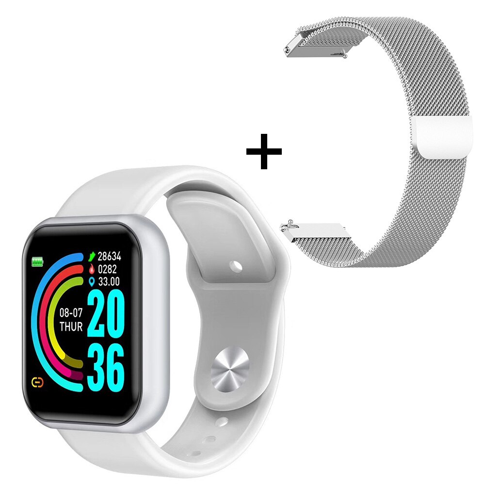 nouvelle montre intelligente fréquence cardiaque moniteur de pression artérielle hommes femmes Sport Tracker Smartwatch pour Android IOS téléphone Mobile: add silver steel