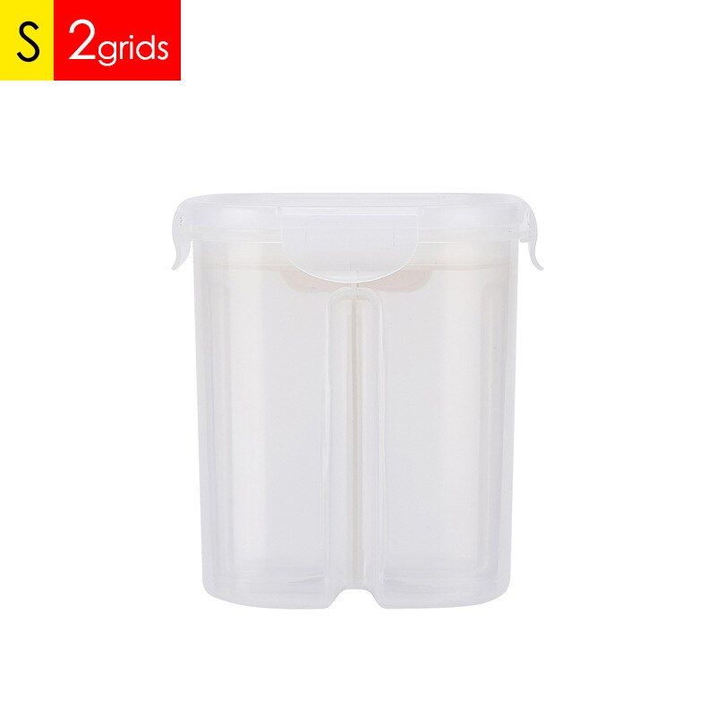 Plastic Container Storage Kitchen Food Storage Container Separator Box Cans Jar with Cover Rotatable Large Capacity Jars R2021: White Small 1 piece