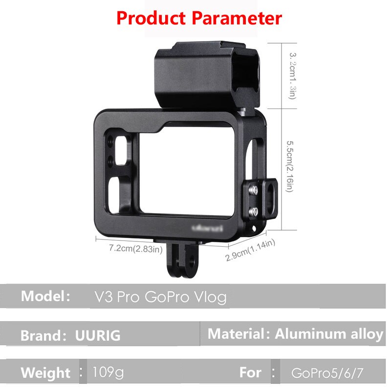 Ulanzi V3 Schutzhülle Gehäbenutzen Rahmen montieren Aktion kamera fallen Vlogging KäFeige für Gopro Held 7 6 5
