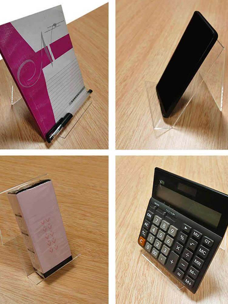 5pcs Book Display Stand Desktop Book Holder Transparent Acrylic Book Shelf Vertical Book Textbook Display Stand (Transparent )