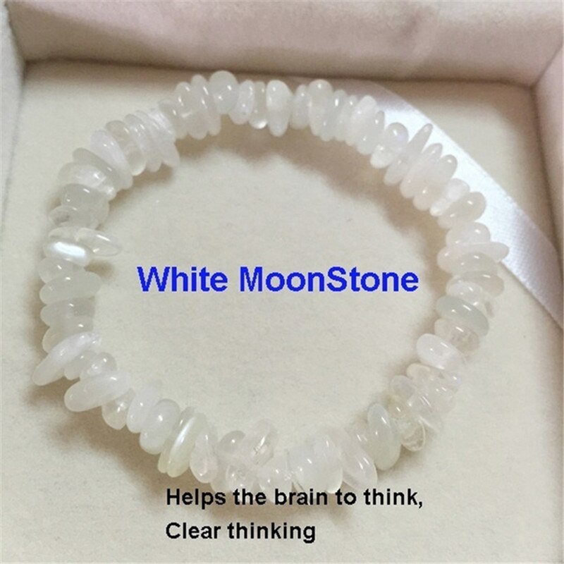 Pulseras de piedra Natural hechas a mano para mujer y niña, joyería de , abalorio de piedra lunar de ojo de Tigre,: 3 White MoonStone