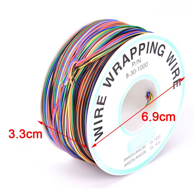 30AWG Mixed Color Jump Wire Tinned Copper PVC Insulation Single Strand Wire