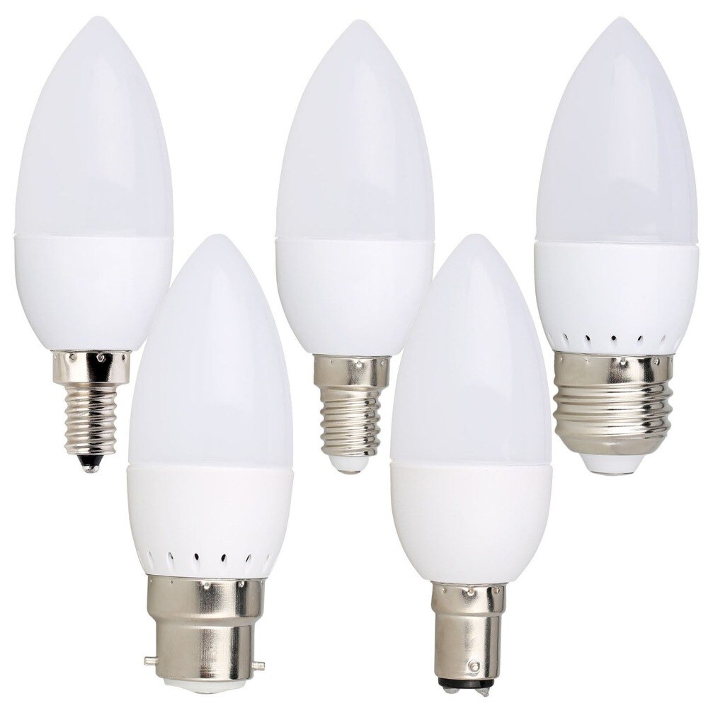 10 stks Led Kaars Lamp E14 E27 E12 B22 B15 110 v 220 v Spotlight Chandlier Kristallen Lamp Ampul Bombillas licht 3 w Vervangen 20 w Lamp