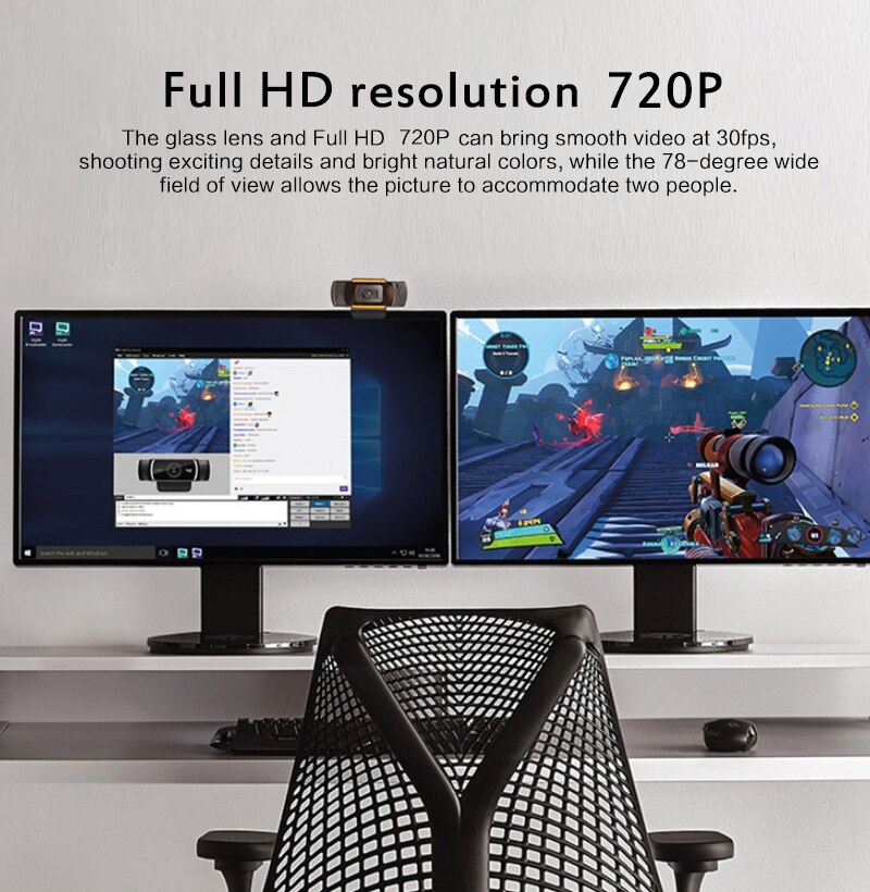 Rotatable 2.0 HD Webcam 720p USB Rotating Camera Video Recording Web Camera with Microphone for PC Computer