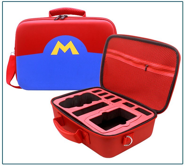 Draagbare Dji Mavic Mini 2 Opbergtas Drone Handtas Outdoor Carry Box Case Voor Dji Mini 2 Drone Accessoires: red and blue