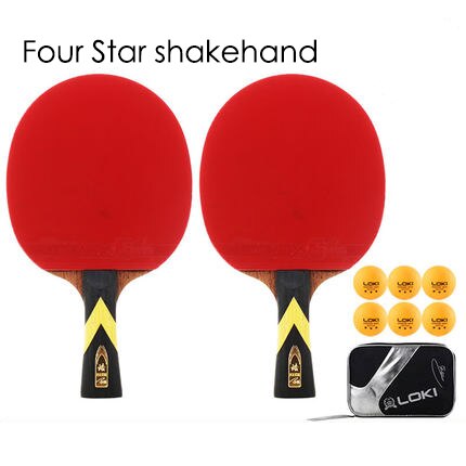 [TB06]Straight shot horizontal shot double shot 2 only four six stars beginner ppq anti-adhesive racket single shot: 4 star shakehand