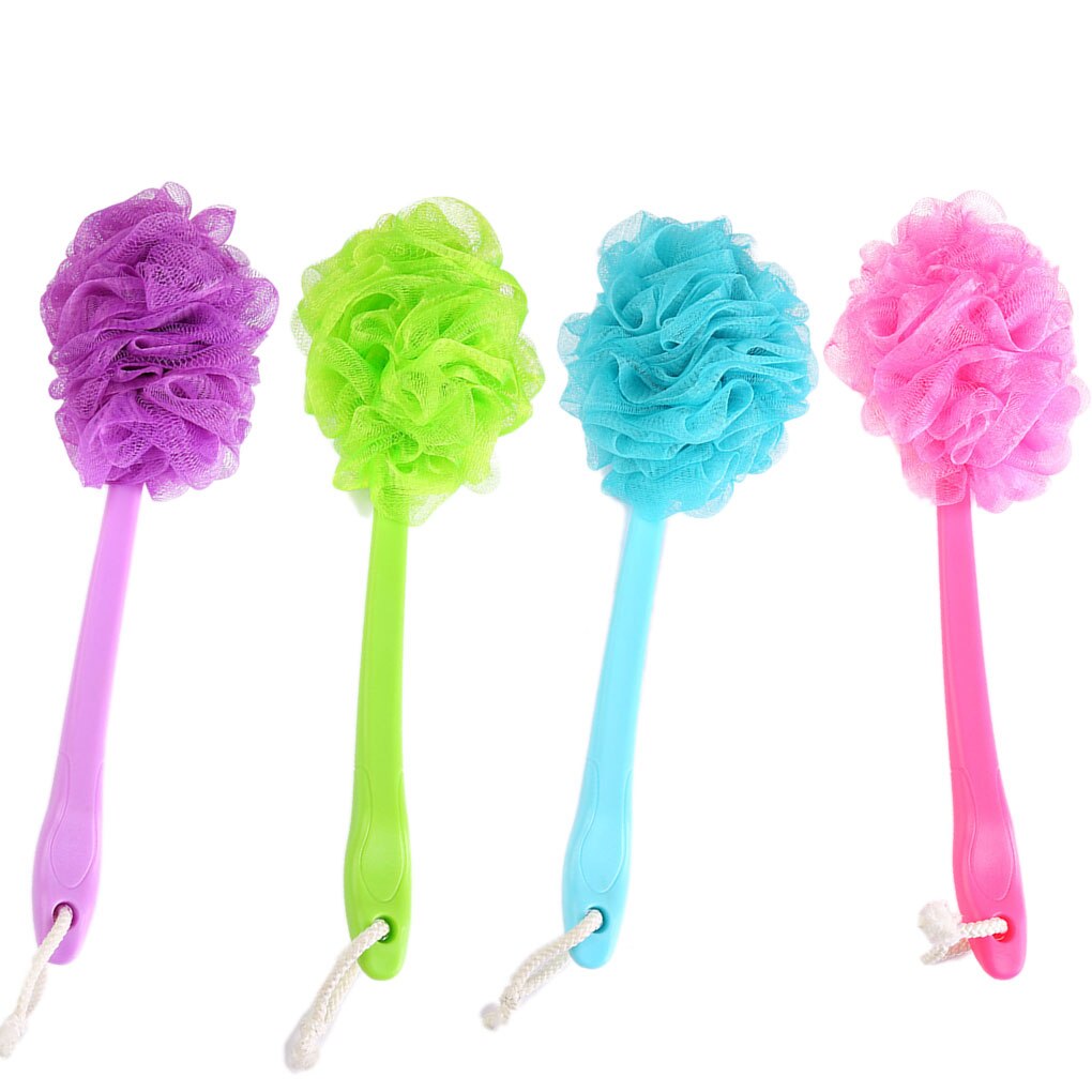 Long Handle Bath Netted Brush Hanging Soft Mesh Sponge Back Body Hanging Shower Scrubber Loofah