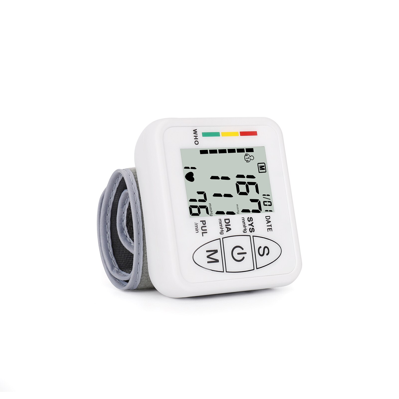 Digital Blood Pressure Monitor Heart Rate Pulse Tonometer Meter LCD Display Portable &amp; Household Arm Band Type Accurate Reading