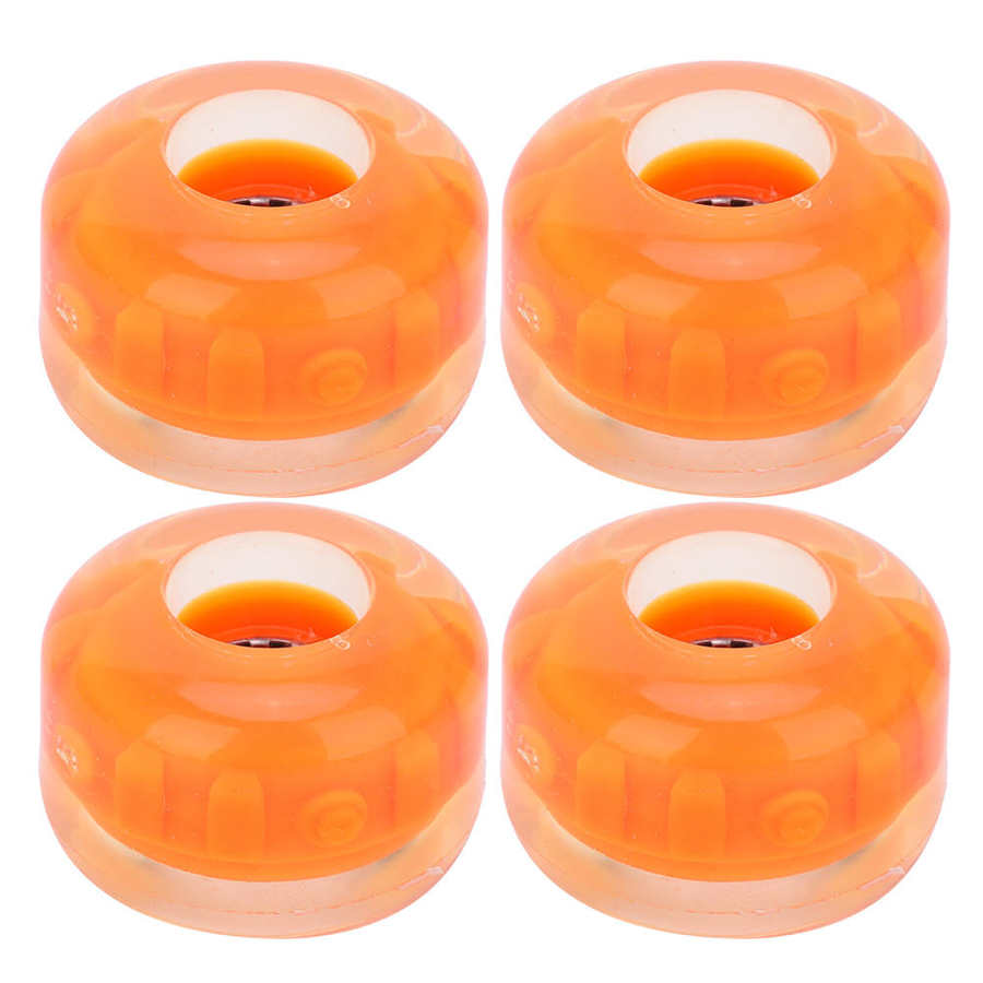4 stk / sæt skateboardhjul højelastisk pu skateboard blinkende hjul 52mm skridsikre ingen støj skateboardhjul: Orange