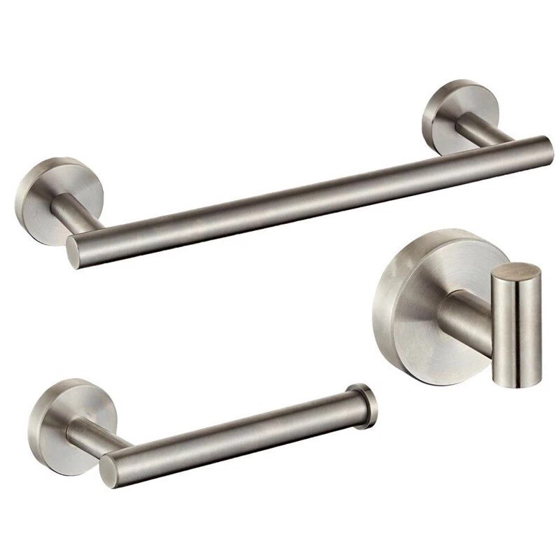 LIUYUE Bath Hardware Sets Brushed Gold Stainless Steel Wall Mounted Bathroom Single Bars Towel Rack Robe Hooks Roll Paper Bars: brushed nickel
